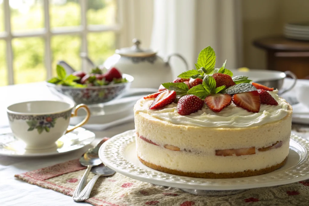 Cake variations with powdered sugar, raspberries, and caramel drizzle