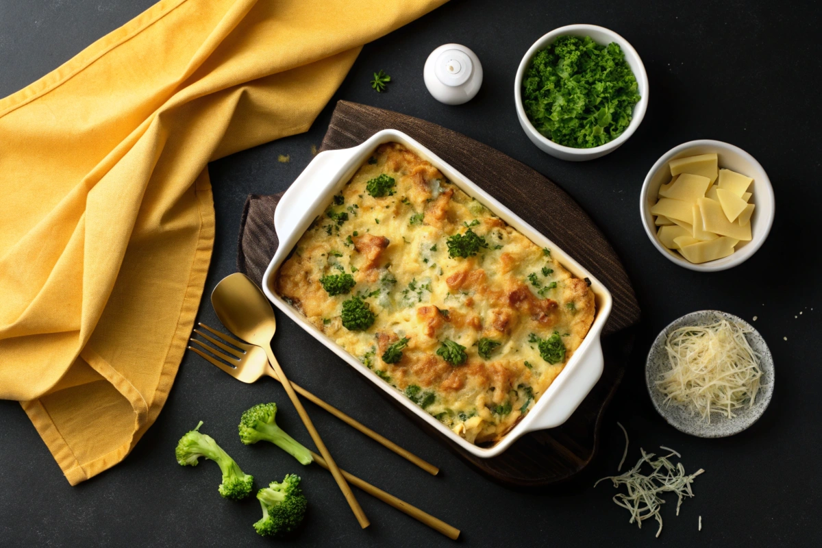 Unbaked Casserole Ready for the Oven with Elegant Presentation