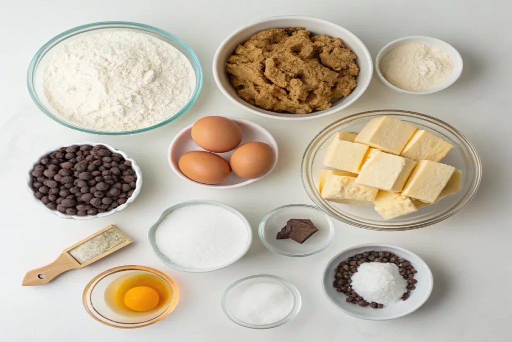 Ingredients for the most popular chocolate chip cookie recipe